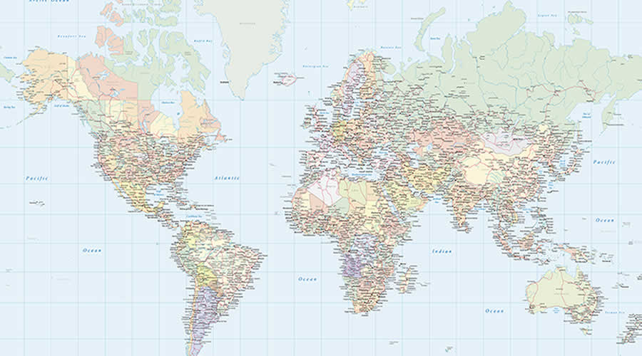 Political map of the world SWOE