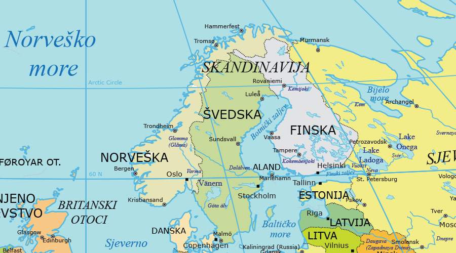 Hammer-Aitoff politička karta Bliski istok