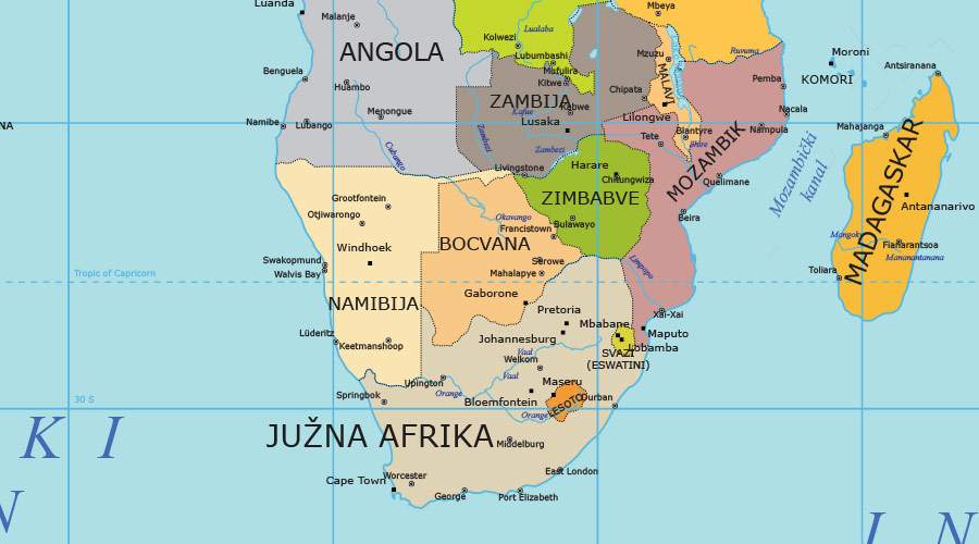 Mercator politička karta Bliski istok