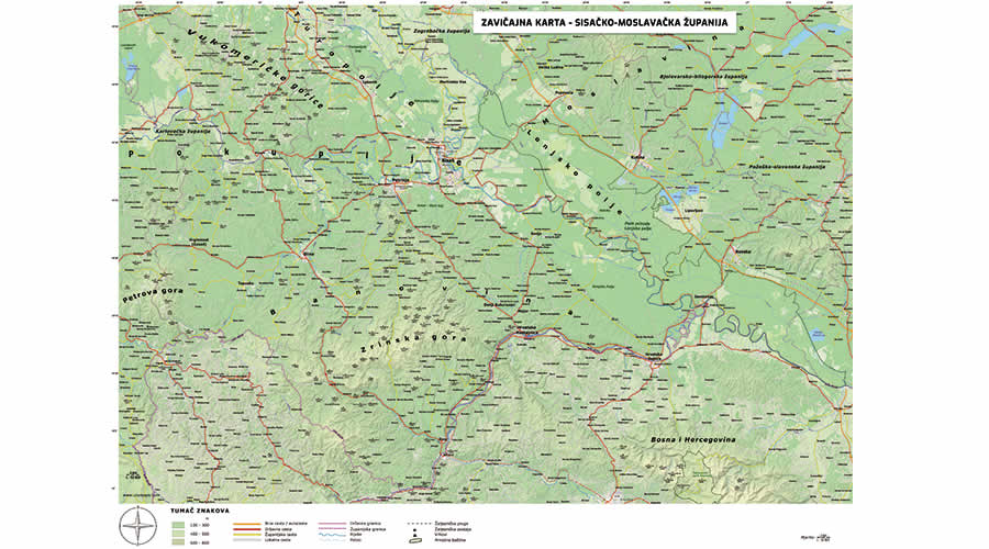 Sisačko-moslavačka županija karta