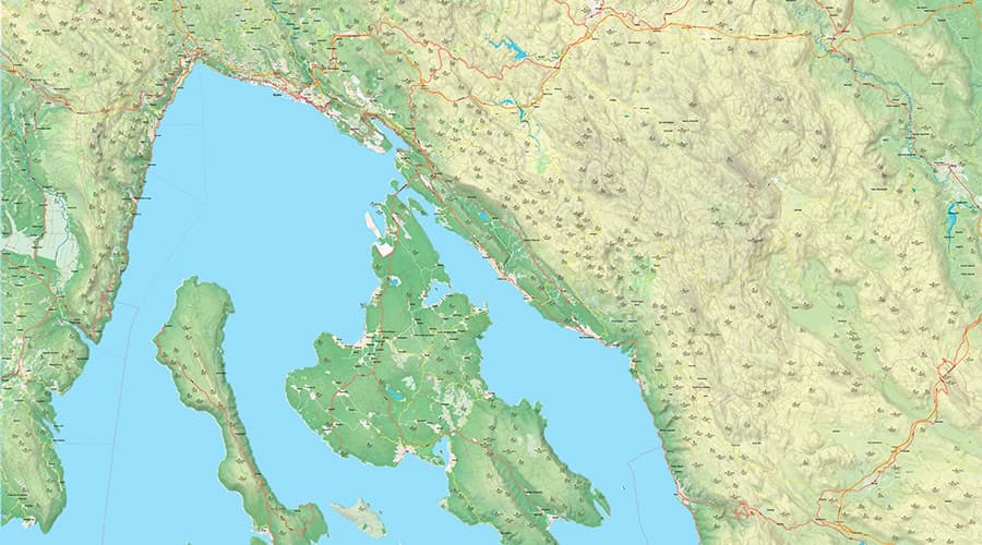 Primorsko Goranska county map