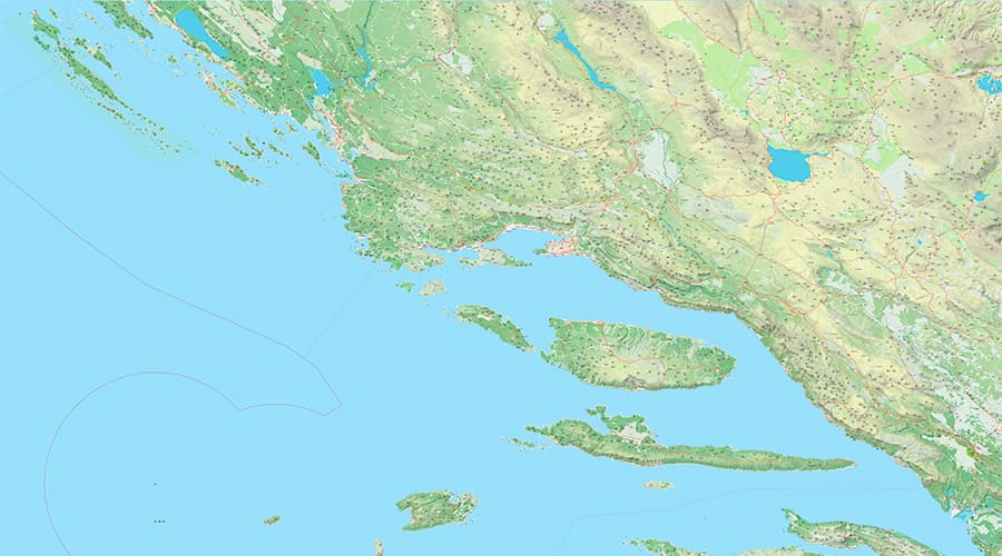 Split-Dalmatia county map