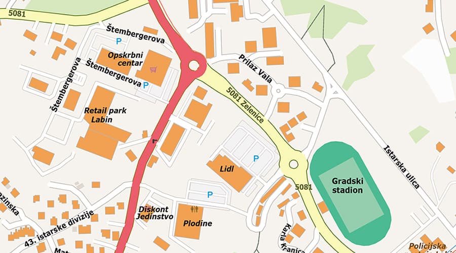 Labin city map stadion