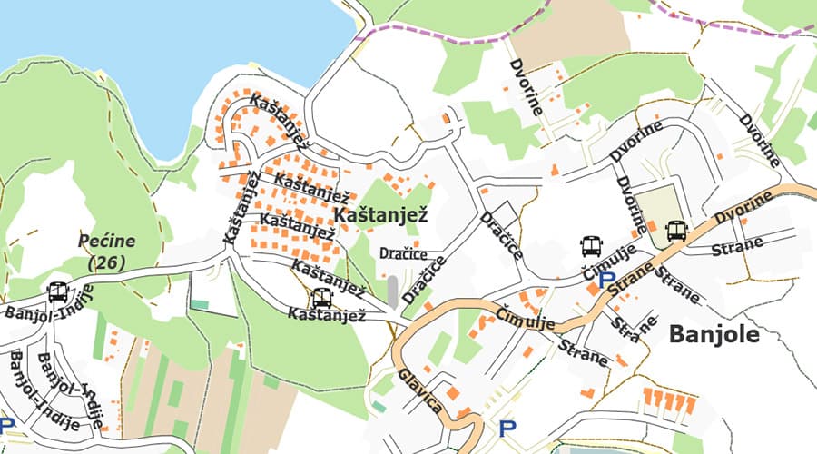 Pula city map  Banjole
