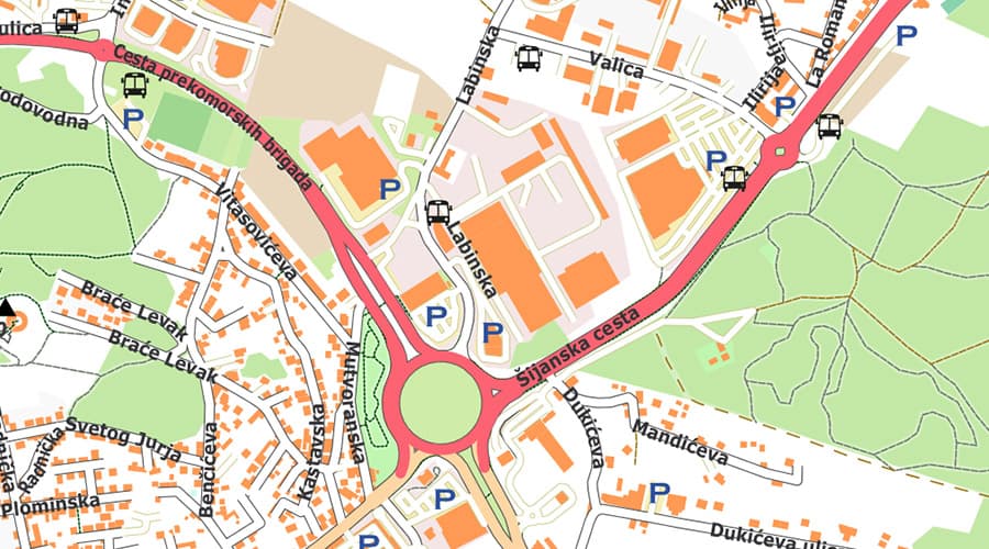 Pula city map  Šijan