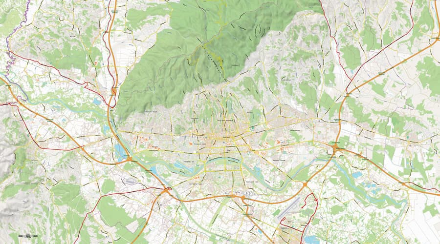 Zagreb city map - surroundings