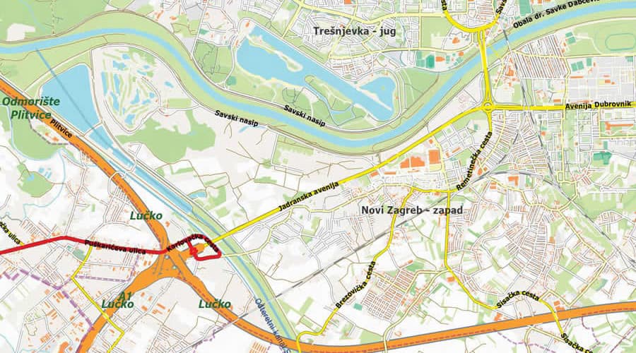 Zagreb area mapLučko