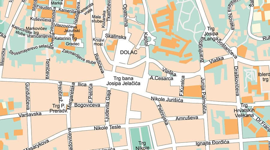 Zagreb city map centar