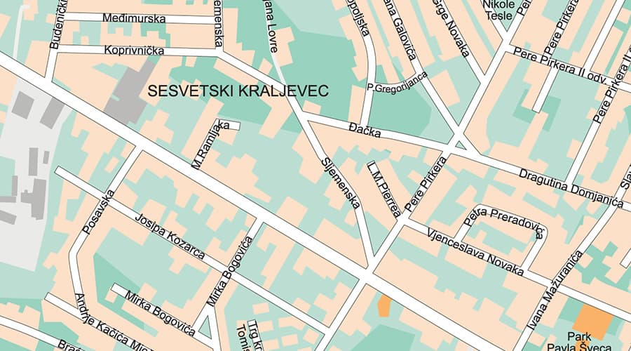 Zagreb city map Sesvetski Kraljevec