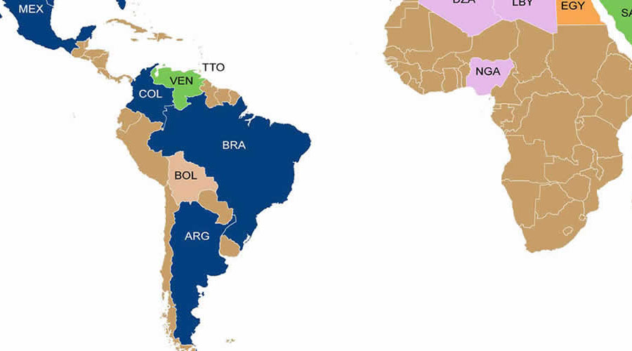 Global gas reserves map