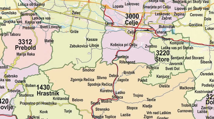 Slovenia Postcode Map