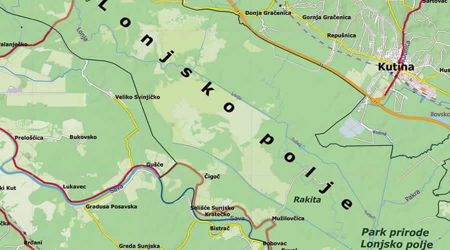 School wall map Sisak-Moslavina County