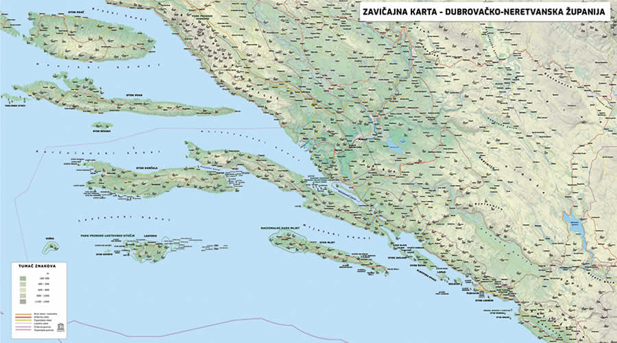 Dubrovnik-Neretva County Wall Map