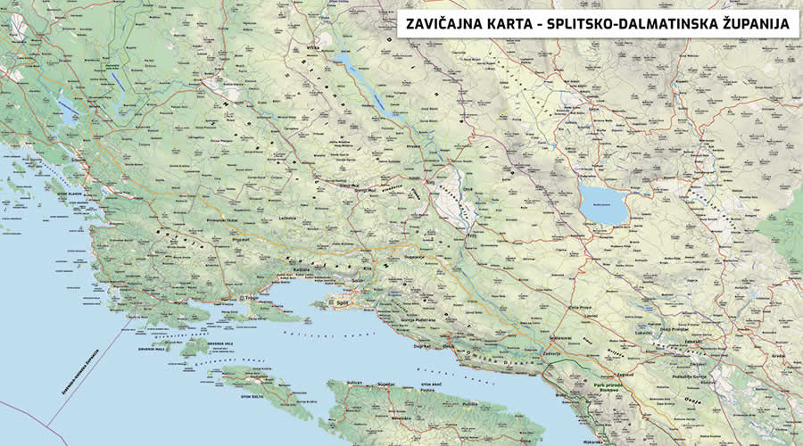 School wall map Split-Dalmatia county