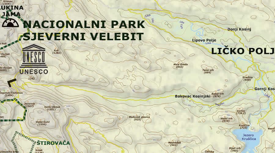 School wall map Lika-Senj county