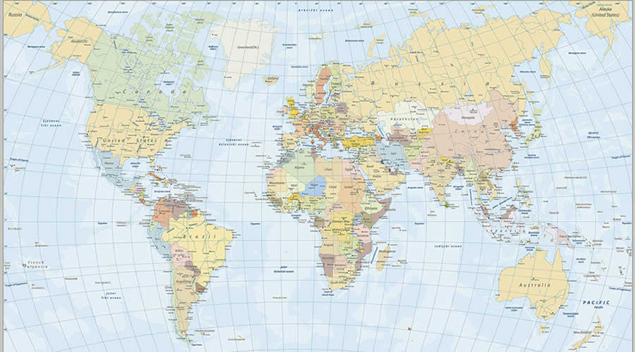 Politička karta svijeta POLZO2