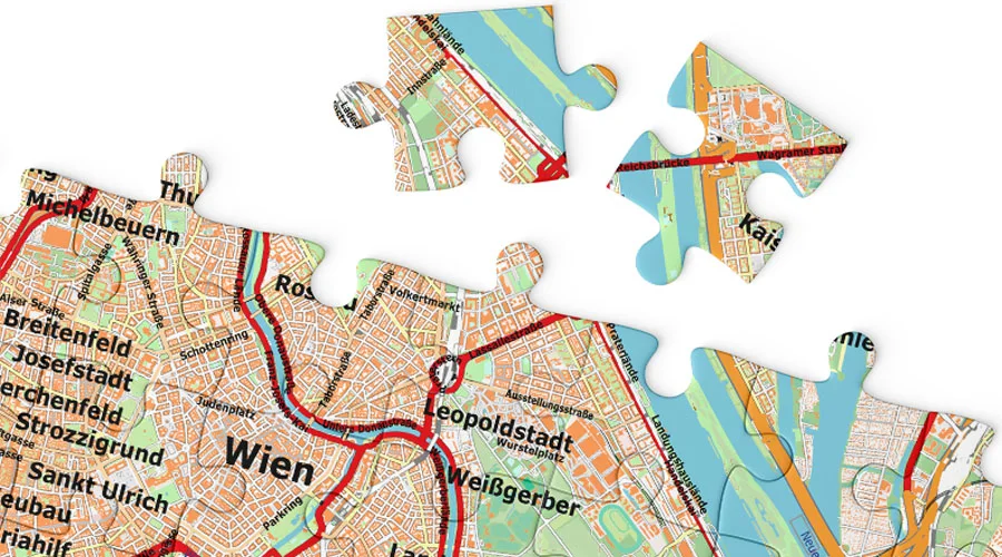 Karta Beča, puzzle 