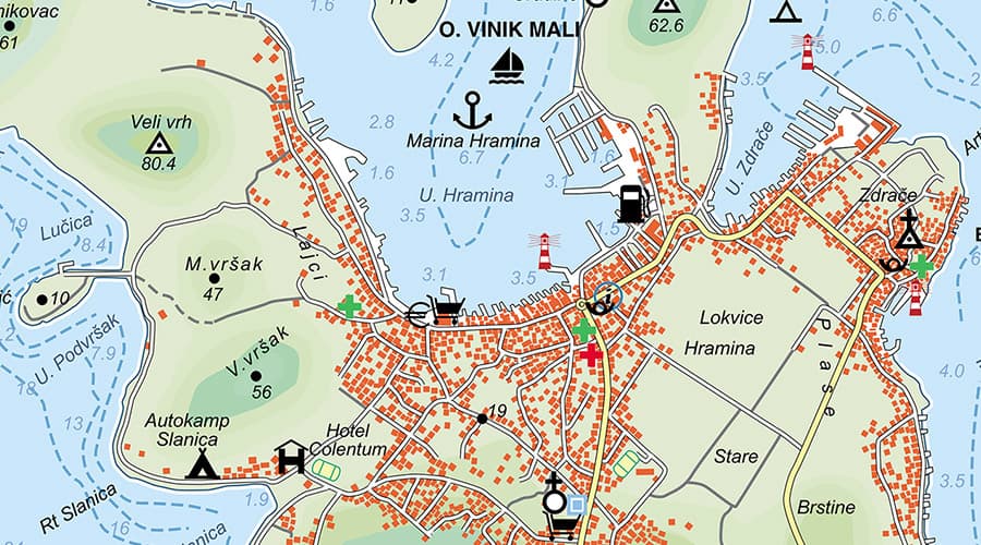 Otok Murter karta Murter
