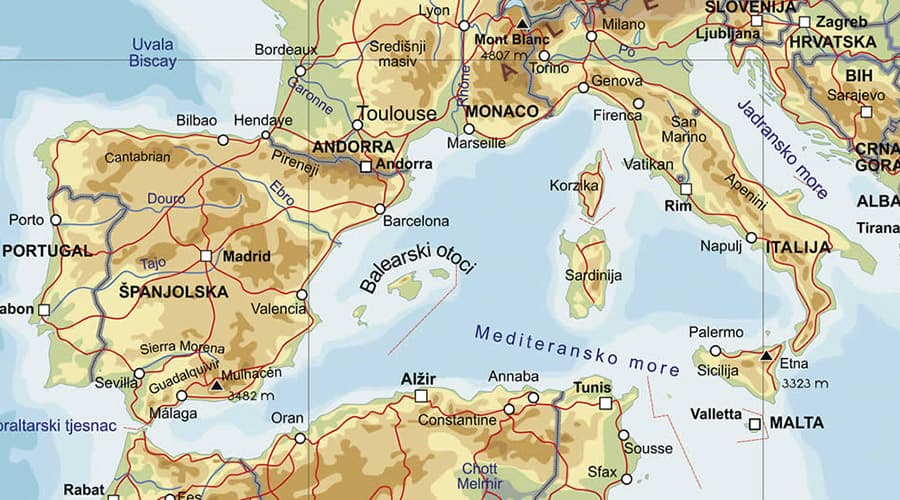 Europa karta Italija