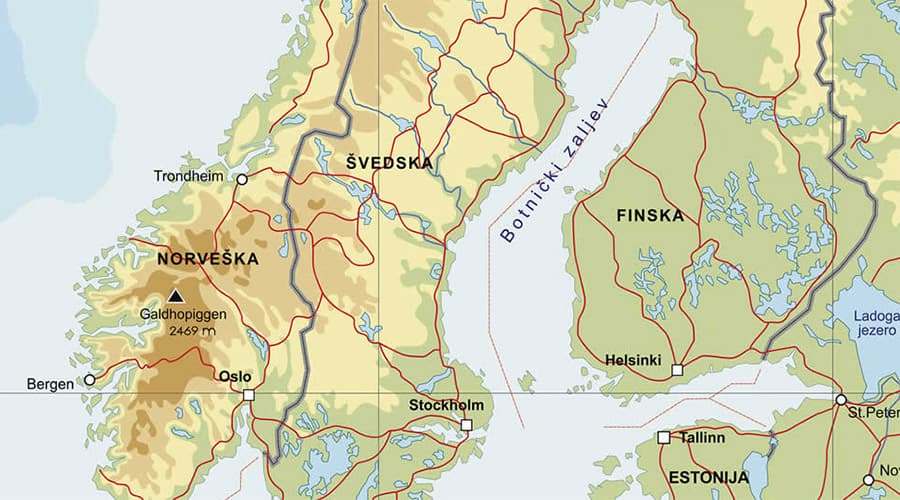 Europa karta Švedska