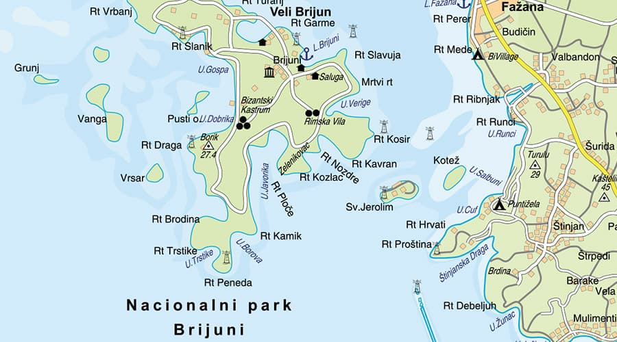 Istra karta Brijuni