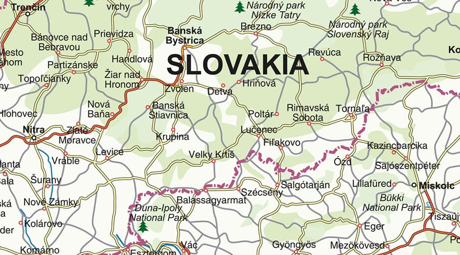Jugoistočna Europa karta Slovačka