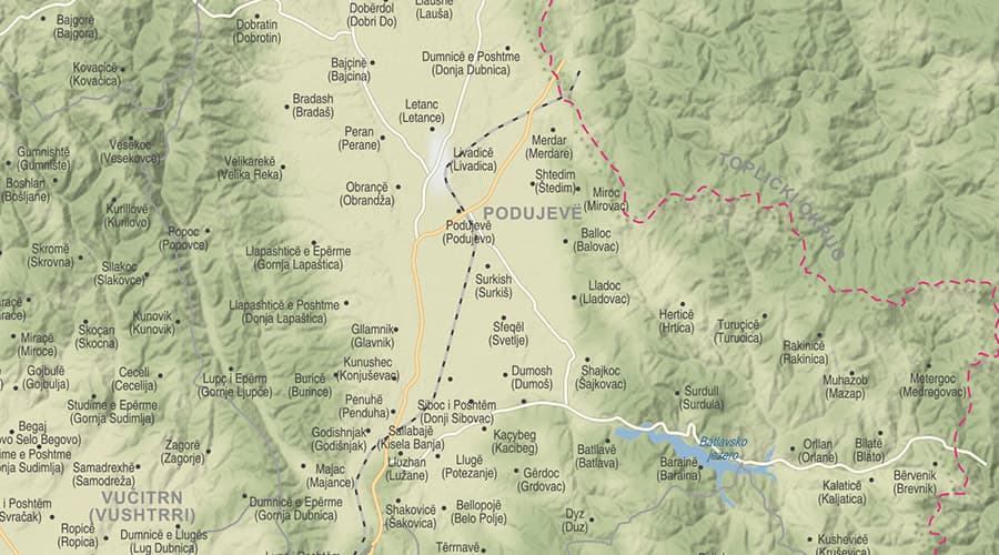 Kosovo karta Podujevo