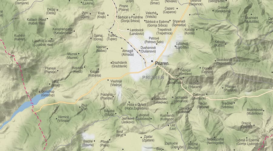 Kosovo karta Prizren