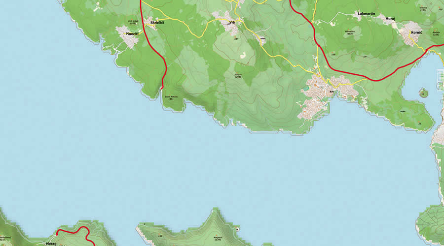 Otok Krk karta Krk