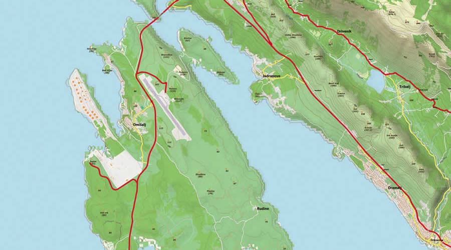 Otok Krk karta most Krk