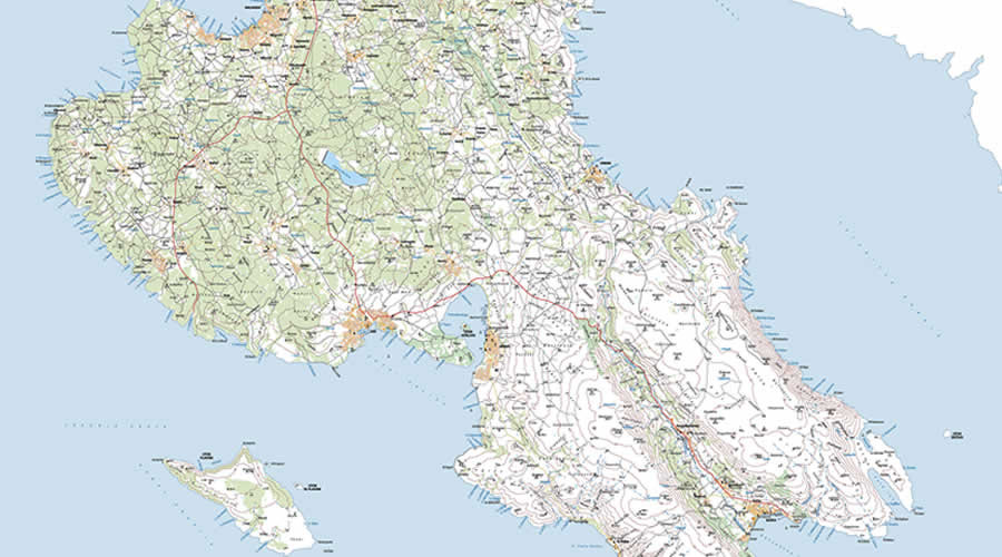 Otok Krk topo karta