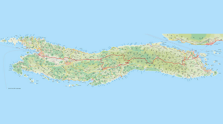 Otok Korčula zemljovid/karta