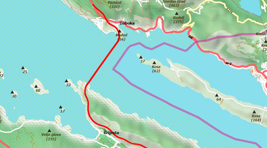 Dubrovačko-Neretvanska županija karta Pelješki most
