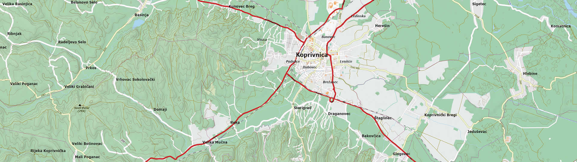 Koprivničko-Križevačka županija karta