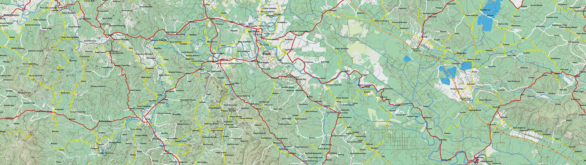Sisačko-Moslavačka županija karta